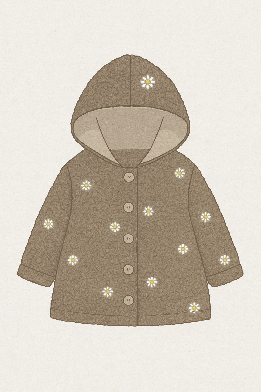 Teddy Jacke mit Knöpfen